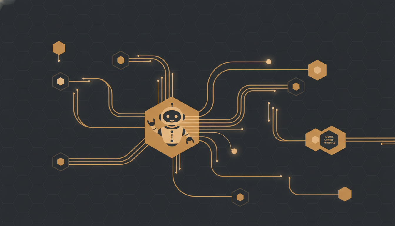 Illustration KI-Agenten und Model Context Protocol